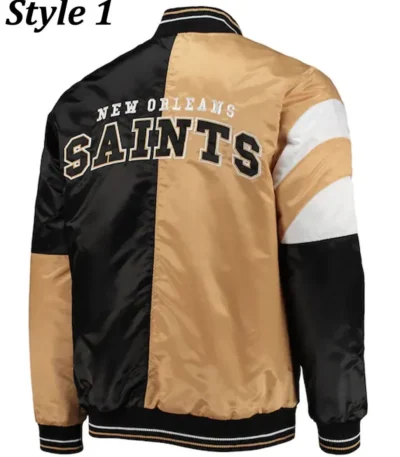 New Orleans Saints Throwback Varsity Black and Brown Jacket