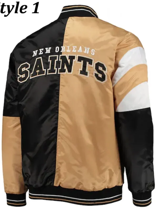 New Orleans Saints Throwback Varsity Black and Brown Jacket