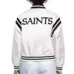 New Orleans Saints White Full Count Satin Jacket
