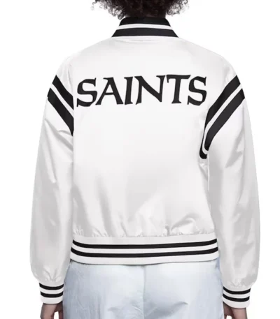 New Orleans Saints White Full Count Satin Jacket