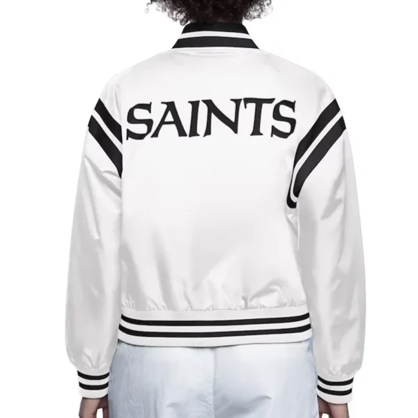 New Orleans Saints White Full Count Satin Jacket
