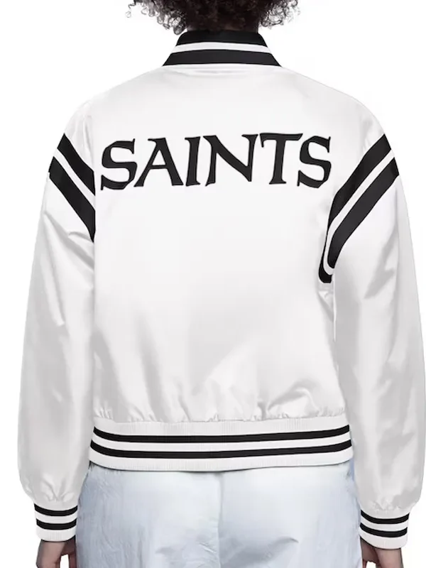 New Orleans Saints White Full Count Satin Jacket