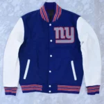 New York Giants Blue and White Letterman Jacket