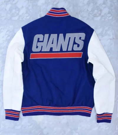 New York Giants Blue and White Letterman Jacket
