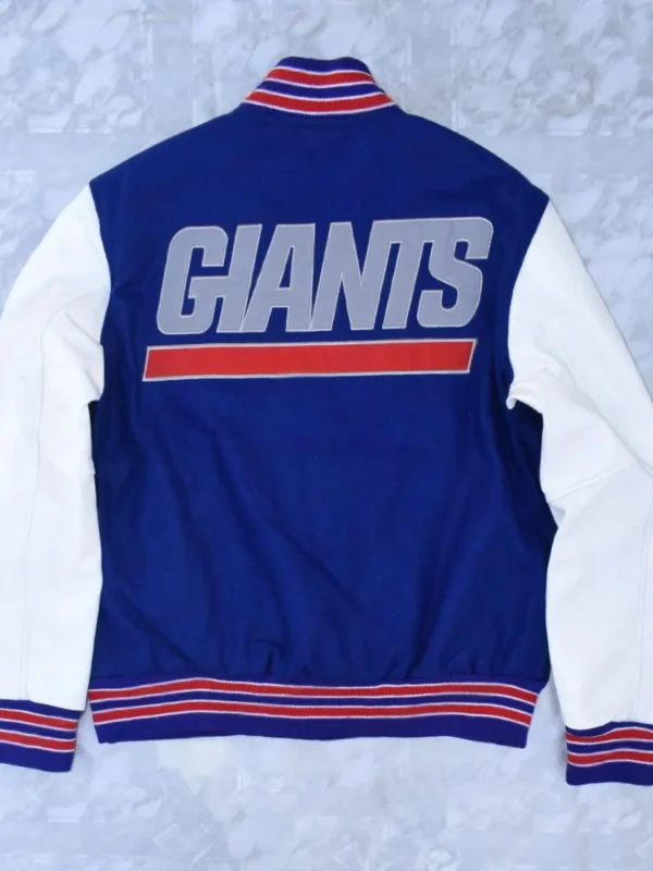 New York Giants Blue and White Letterman Jacket