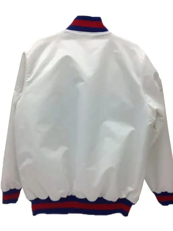 New York Giants Helmet Bomber White Jacket