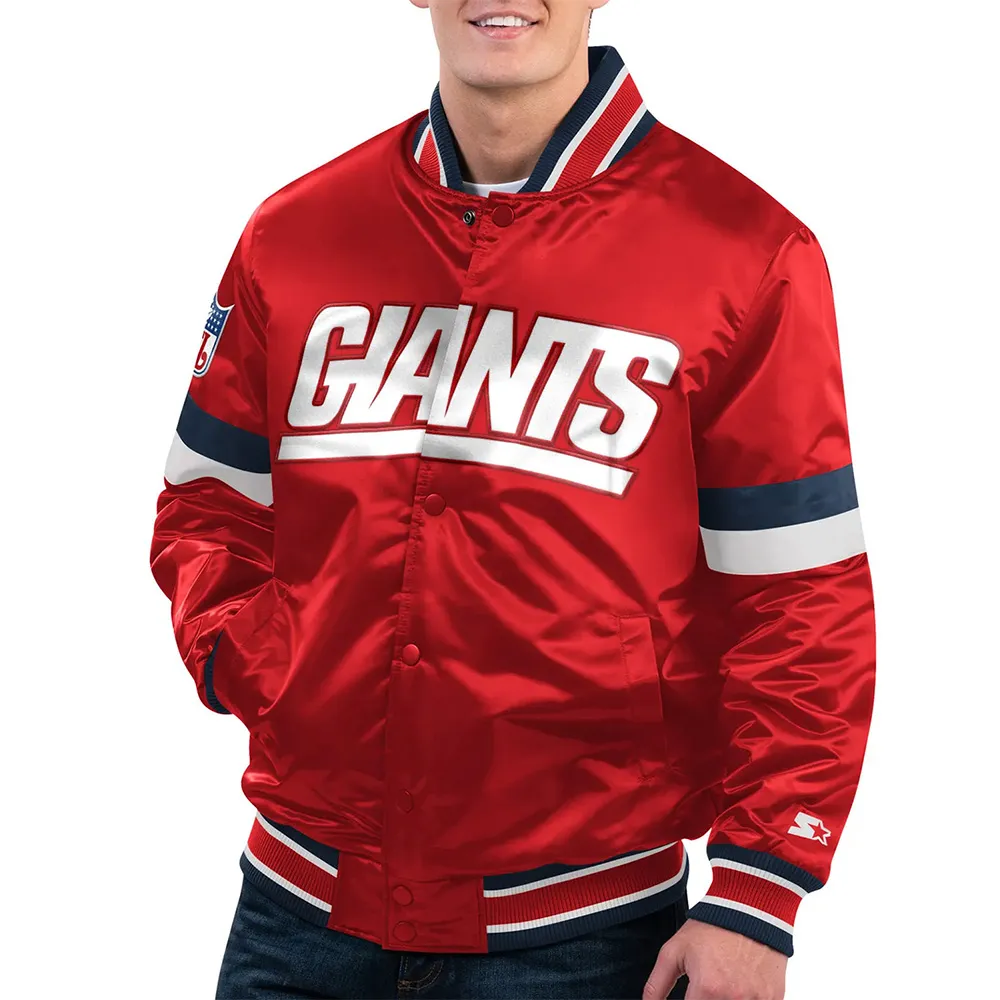 New York Giants Home Game Red Satin Jacket New York Giants Home Game Red Satin Jacket
