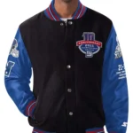 New York Giants Super Bowl XLVI Black and Blue Varsity Jacket