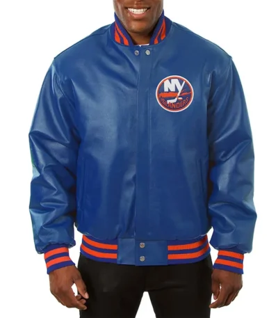 New York Islanders Varsity Royal Leather Jacket