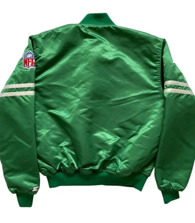 New York Jets 80s Green and Black Satin Jacket