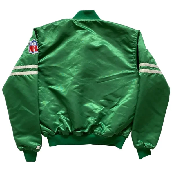 New York Jets 80s Green and Black Satin Jacket