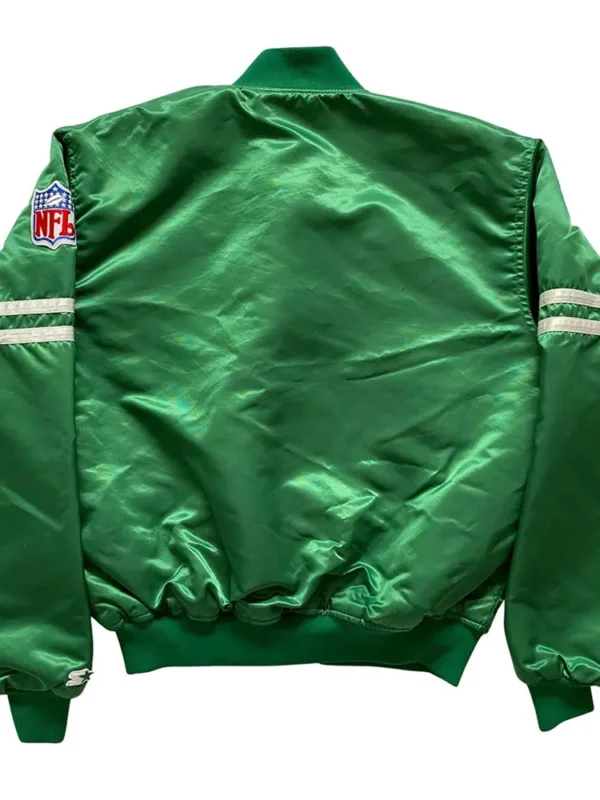New York Jets 80s Green and Black Satin Jacket