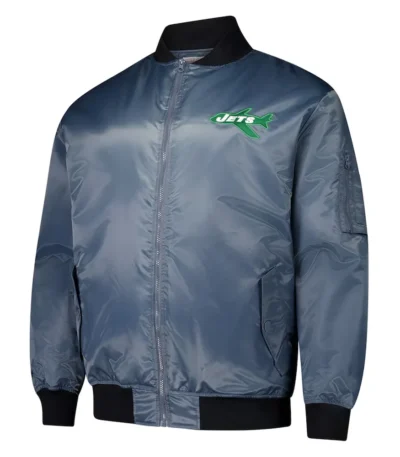 New York Jets Charcoal Bomber Full-Zip Jacket