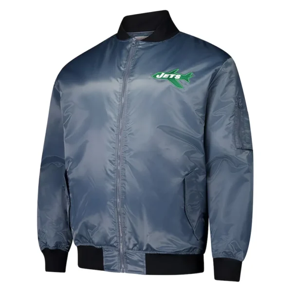 New York Jets Charcoal Bomber Full-Zip Jacket