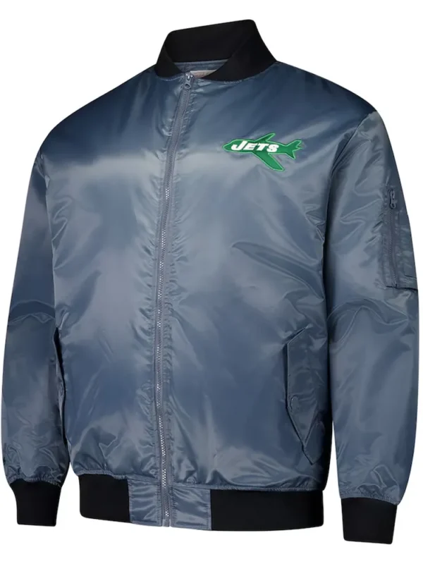 New York Jets Charcoal Bomber Full-Zip Jacket