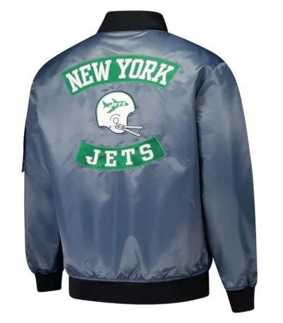 New York Jets Charcoal Bomber Full-Zip Jacket