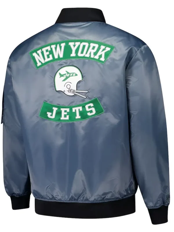 New York Jets Charcoal Bomber Full-Zip Jacket