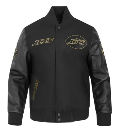 New York Jets Full-Zip Black Varsity Jacket