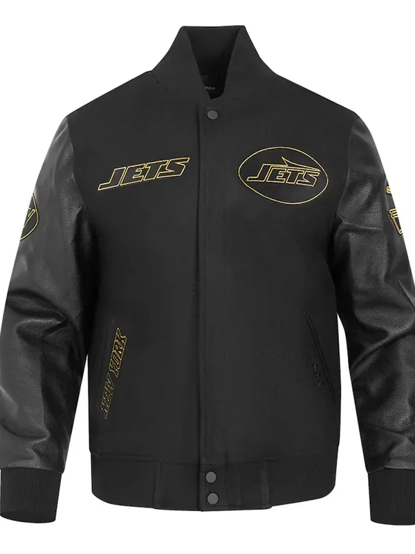 New York Jets Full-Zip Black Varsity Jacket