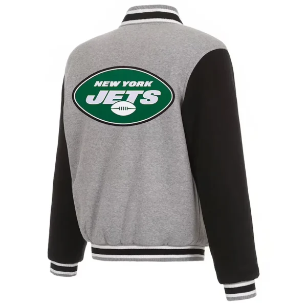 New York Jets Gray and Black Varsity Wool Jacket