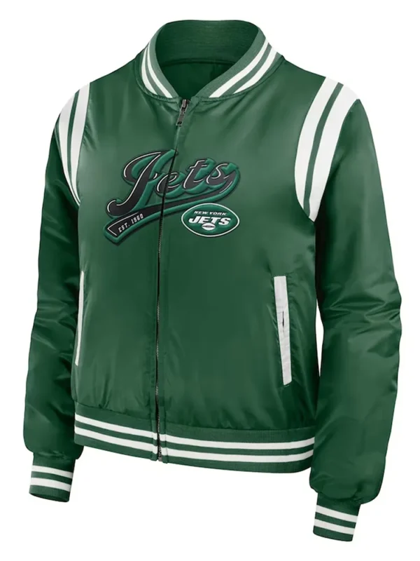 New York Jets Green Bomber Full-Zip Jacket
