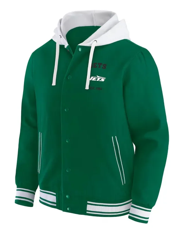 New York Jets Green Cotton Hooded Jacket