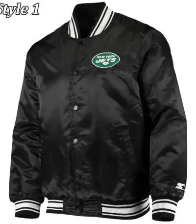 New York Jets Locker Room Black Satin Jacket