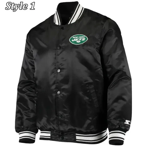New York Jets Locker Room Black Satin Jacket