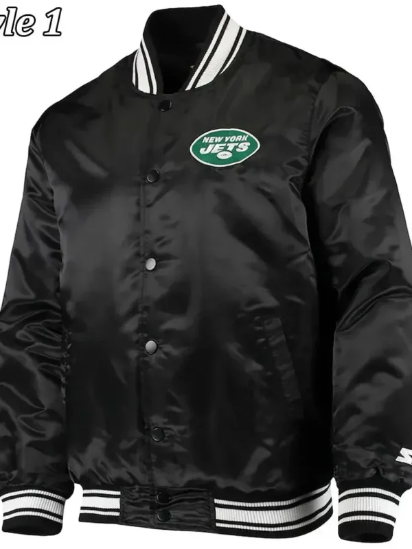 New York Jets Locker Room Black Satin Jacket