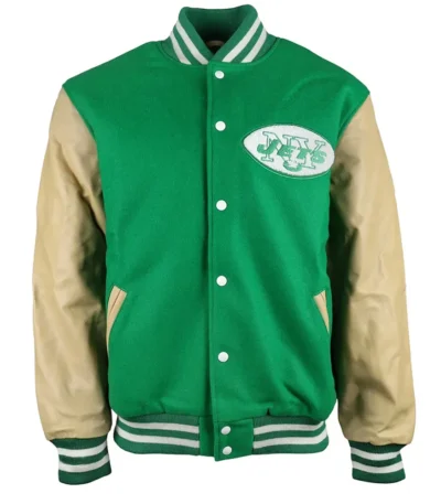 New York Jets Varsity Green and Beige Jacket