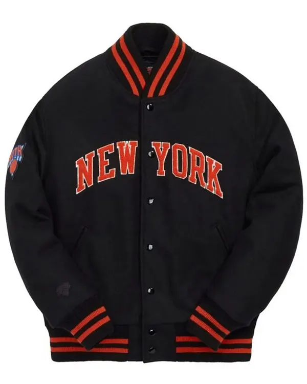 New York Knicks 10 Varsity Wool Black Jacket