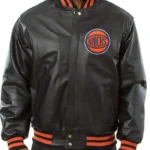 New York Knicks Black Varsity Leather Jacket