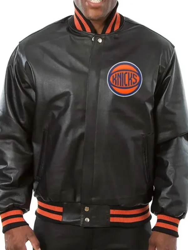 New York Knicks Black Varsity Leather Jacket