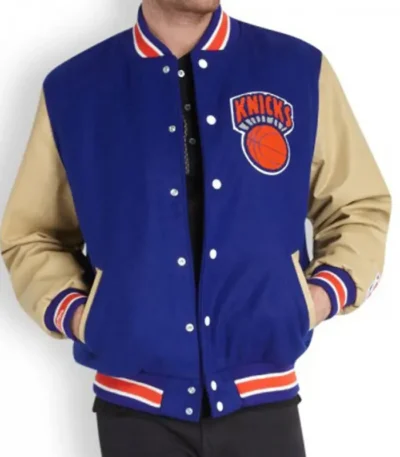 New York Knicks Blue Letterman Jacket Men’s