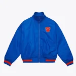 New York Knicks Blue Satin Full-zip Jacket