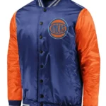 New York Knicks Iconic Tackle Blue And Orange Jacket