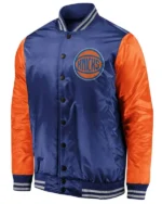 New York Knicks Iconic Tackle Blue And Orange Jacket