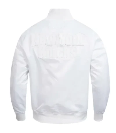 NY Knicks White Out Satin Jacket