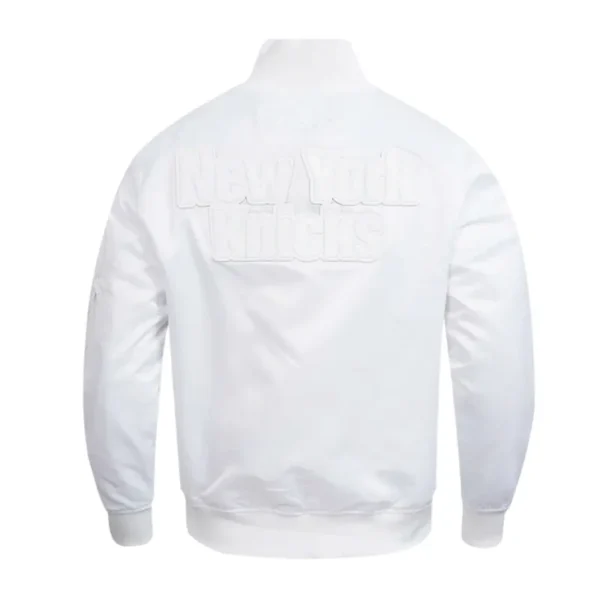 NY Knicks White Out Satin Jacket