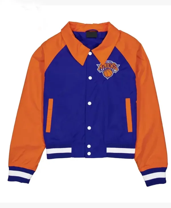 New York Knicks Royal And Orange Throwback Jacket