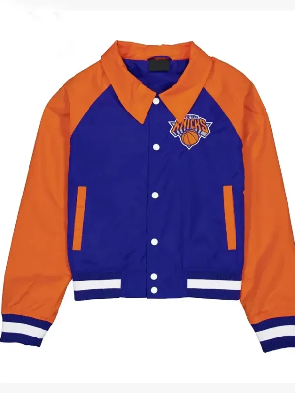 New York Knicks Royal And Orange Throwback Jacket
