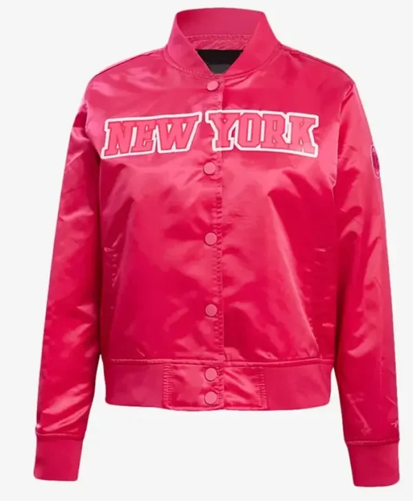 New York Knicks Triple Pink Satin Jacket
