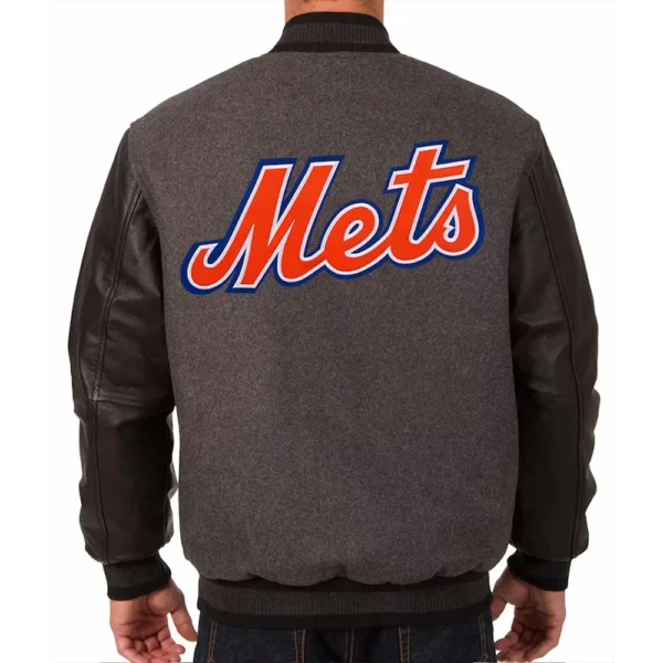 New York Mets Charcoal-Black Varsity Jacket