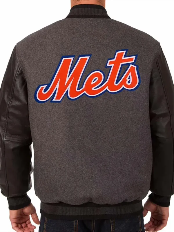 New York Mets Charcoal-Black Varsity Jacket