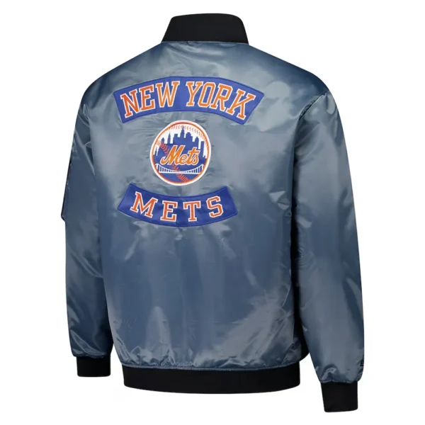 New York Mets Charcoal Bomber Full-Zip Jacket