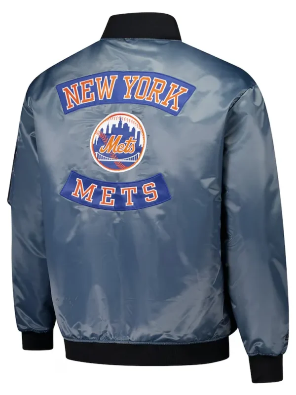 New York Mets Charcoal Bomber Full-Zip Jacket