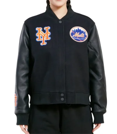 New York Mets Classic Black Varsity Jacket