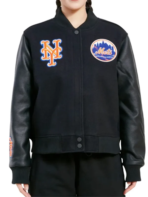 New York Mets Classic Black Varsity Jacket