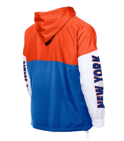 NY Mets Color Block Royal-Orange Hoodie Windbreaker