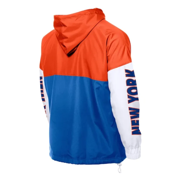 NY Mets Color Block Royal-Orange Hoodie Windbreaker